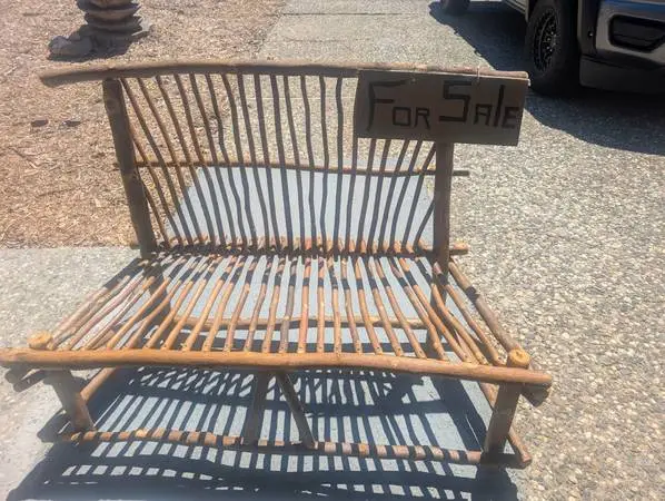 hand made wooden bench