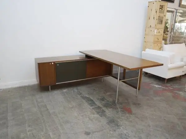 George Nelson for Herman Miller Mahogany Desk w/ Mesh Front $4,999.00