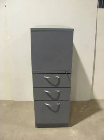 Three drawer cabinet with LOCK and attached shelf above (6, price EA)