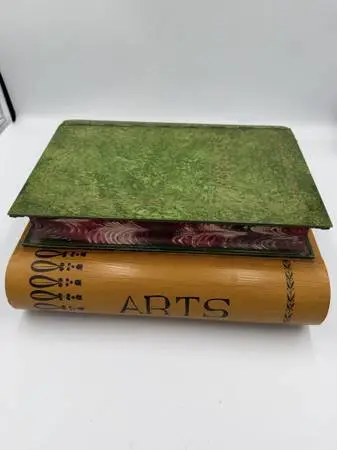 Italian Tole Books Stack Lidded Box For Gumps- 11X8.5X4