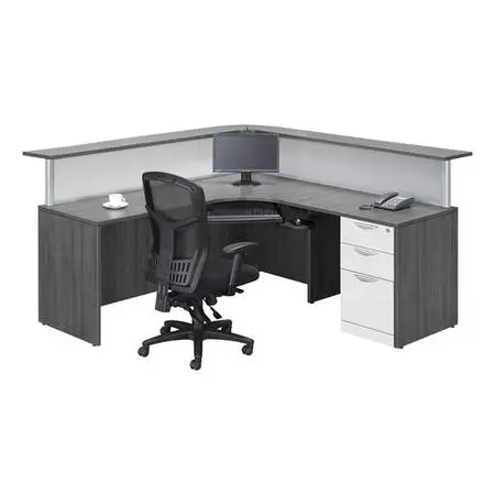 *9 Colors New 6x6 Office Reception Front L Shape Desk w/ file opt