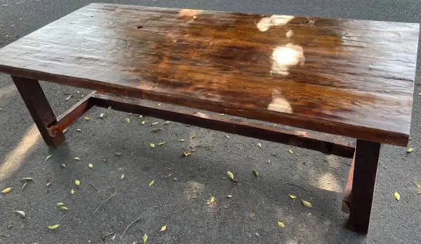 Farmhouse style wood dining table