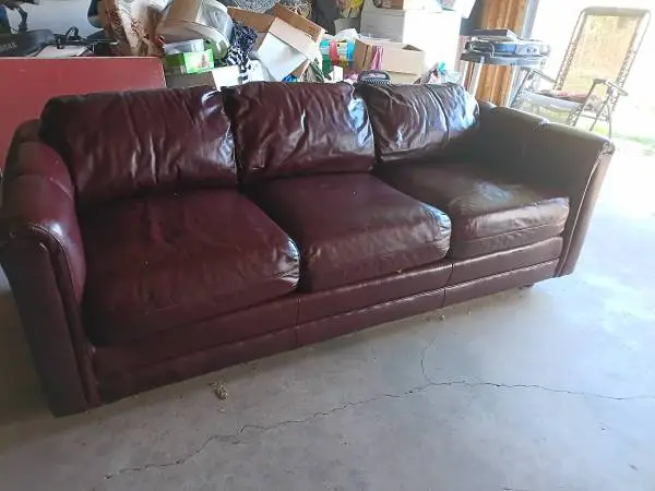 Cherry Leather Couch