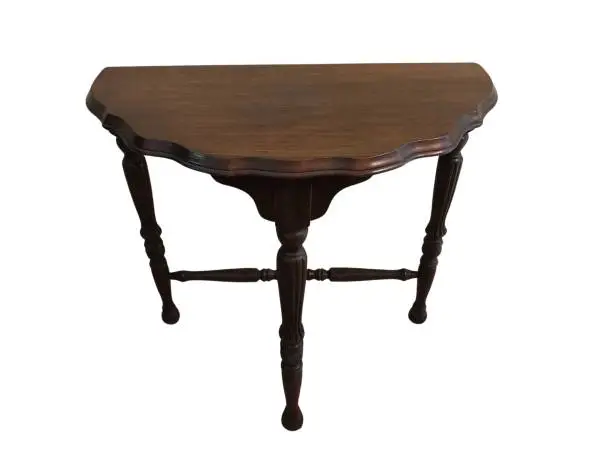 Genuine Wood Rustic Half Moon Entryway Table
