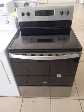 STOVE GLASS TOP WHIRLPOOL STAINLESS STEEL