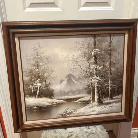 Original oil painting signed by Alan Lampert vintage