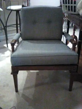 Mid Century Old English Style Blue Chair