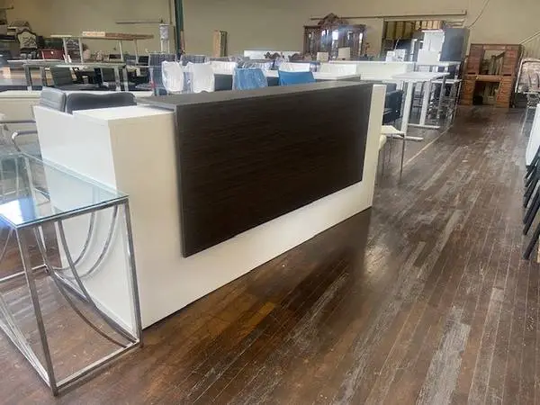 MODERN RECEPTION DESK WHITE GRAY 30X96