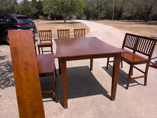 Counter Height Wood Dining Room Table