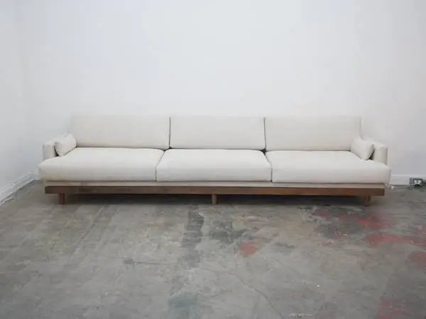 Custom Cream Chennile Fabric Sofa As-Is $1,399.00 131 W x 34 D x 28