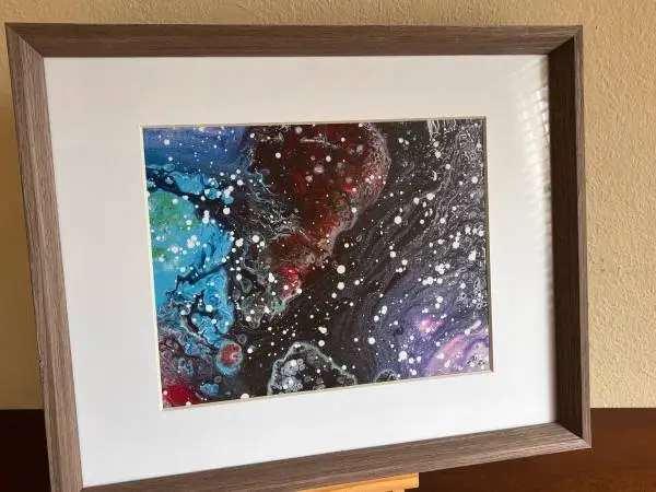 Contemporary Abstract Artwork Print – Cosmic / Galaxy Style – Framed