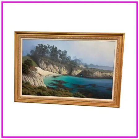 David Dalton Monterey Bay Cove Oil Painting, Signed