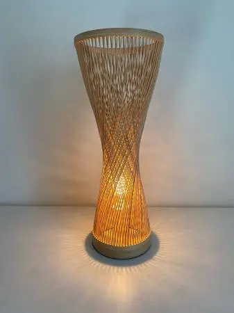 Bamboo Spiral Wicker Table Lamp from Artisan Living