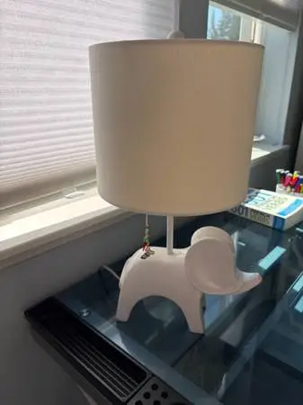 CHILDRENS BEDSIDE TABLE ELEPHANT LAMP