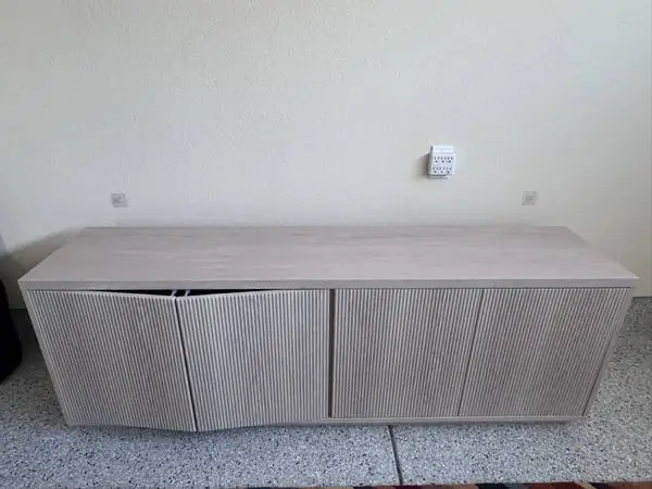 Hanson Rectangular Fluted TV Stand for TVs up to 75 in Alder White