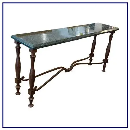 French Baroque Empress Green Marble Console Table