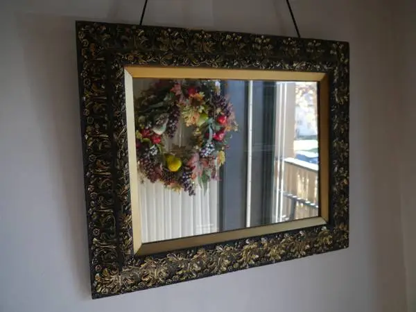 ATQ Mirror Victorian Black and Gold Frame