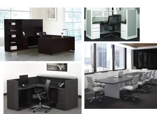 NEW OFFICE DESKS, CONFERENCE TABLES, RECEPTION DESK, CHAIRS, CUBICLES