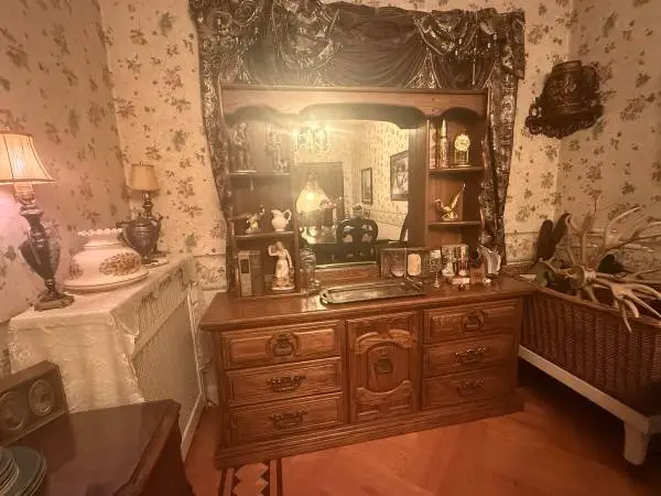 Vintage Wooden Dresser with Mirror