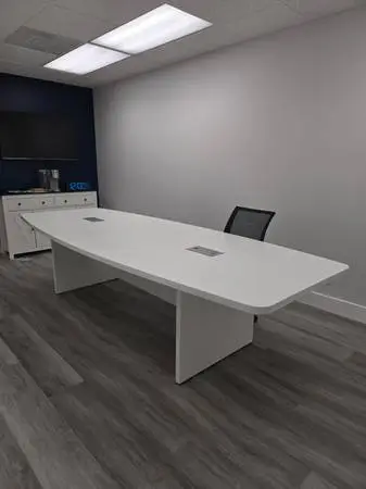 CONFERENCE TABLE WHITE BOAT SHAPE 4X10