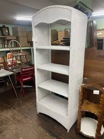 Lloyd loom all Weather tall, wicker shelf unit