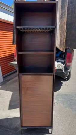 West Elm bookshelf bookcase storage cabinet slim shape solid wood L20”*D16”*