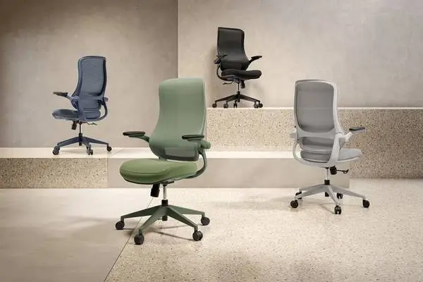 *4 Colors of New in Box Mesh Back Fabric Seat chairs w/ Flip up Arms