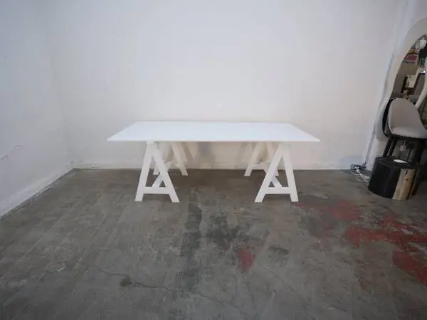 Blacksmith Table/Desk  in White Gloss  84W  x 39 D x 30 H