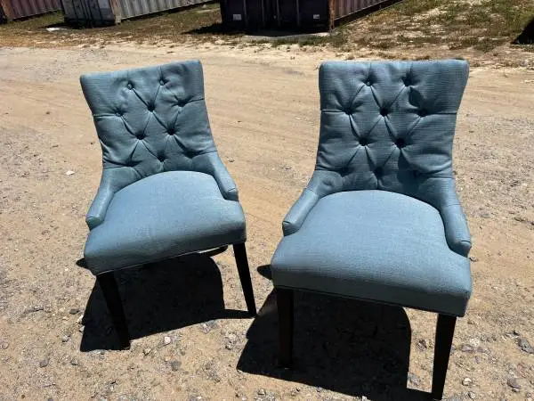 Upholstered Chairs with Button Finish