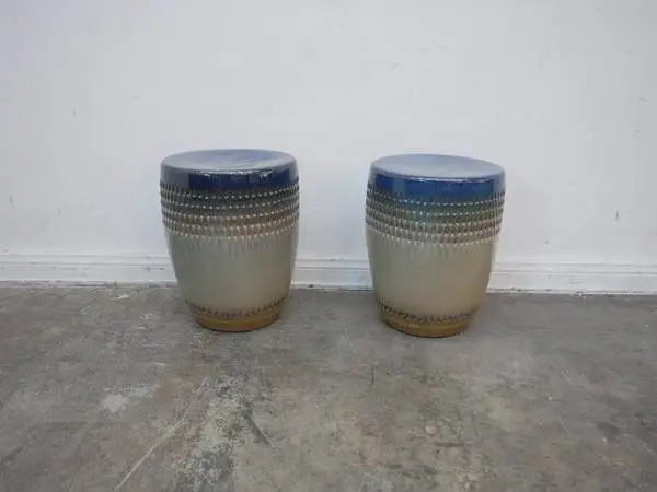 Potter Barn Glazed Cermaic Garden Stool (we Have 2) $199.00 13 D x 18