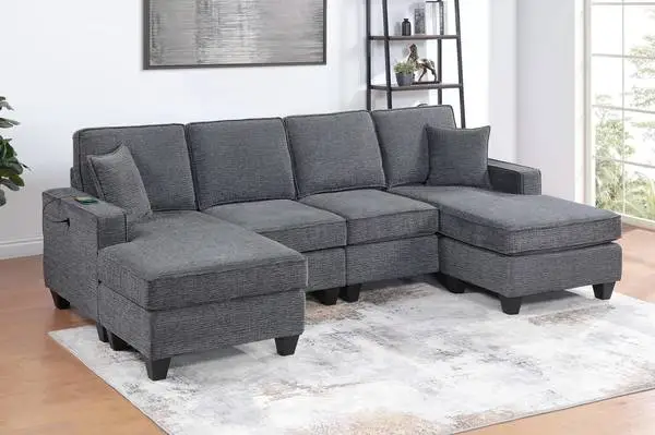 3pc Dual Chaise New Sectional Set, ez financing and deliver
