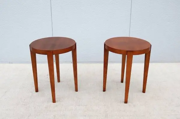 Mid-Century Modern Barbara Barry for HBF Slice Round Side Tables, Pair