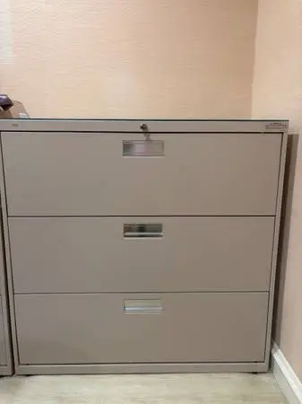 Three drawer filing cabinet