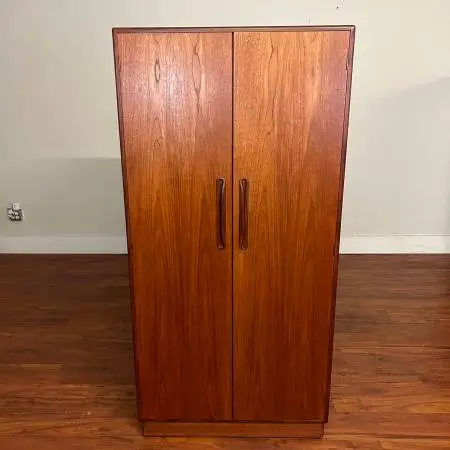 2 Different Vintage Mid-Century Teak Wardrobes