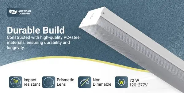 LED Light fixture, 4 long Wrap-around (5000K daylight)