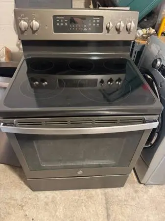 GE electric range flat top glass slate