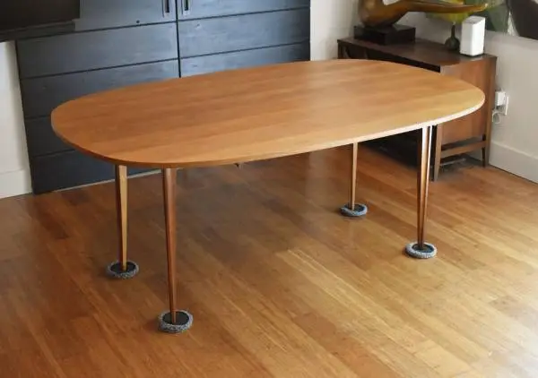 Newly-restored Broyhill Brasilia drop-leaf sofa/dining table