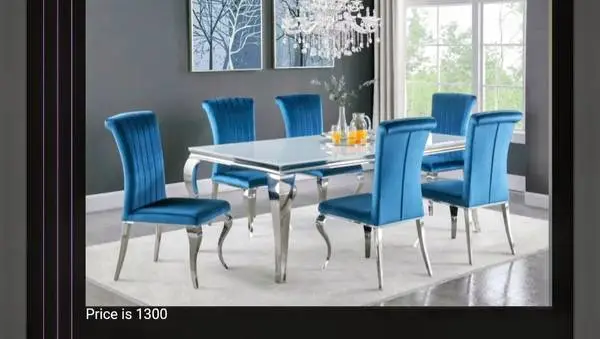 Glass rectangular Dinning table