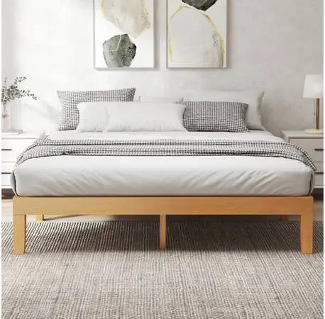Full Size Wood Platform Bed Frame Mattress Foundation with Slats
