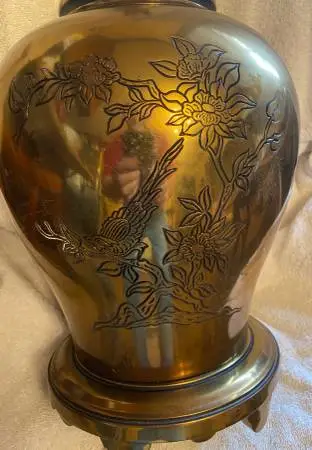 Vintage Paul Westwood Bronze Asian Lamp