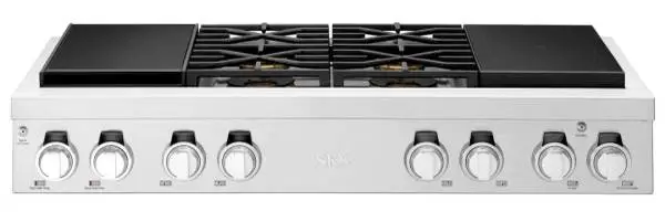 *Open Box* SKS 48” Dual Fuel Rangetop – 4 Gas Burners/2 Induction/Sous Vide