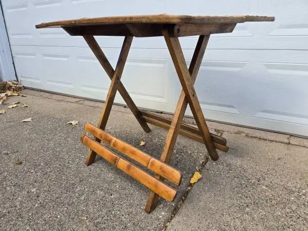 Mid Century Bamboo Folding Table