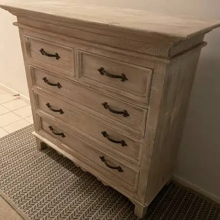 Urban Outfitters Padma Dresser Whitewash Boho 6-Drawer Dresser