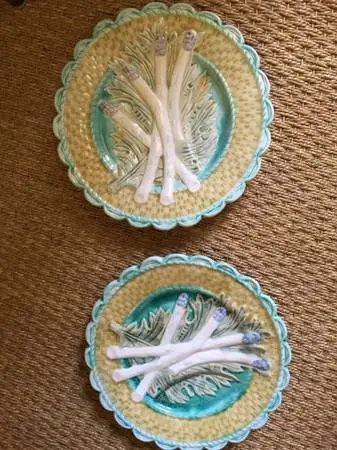 French Majolica Asparagus Plates/2