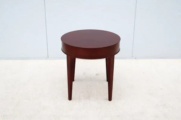 Contemporary Bernhardt Design Etage 21 Round Maple Wood Side Table