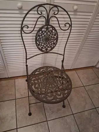 Antique Wrought Iron Folding Chair