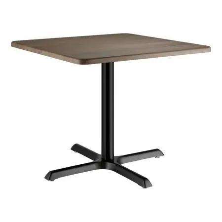 *4 New 36 Walnut Square Conference Table w/Black Metal X Base Reg$245