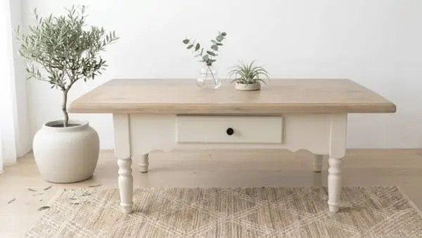 Solid wood two-tone Farmhouse Coffee Table