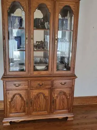 CHINA CABINET with BEVELED GLASS