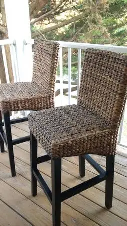 Wicker Bar Stool Chairs - (2)